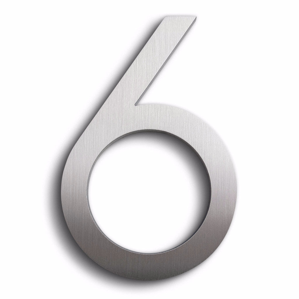 HOUSE NUMBERS MODERN FONT SIX 6 ALUMINUM FLOATING